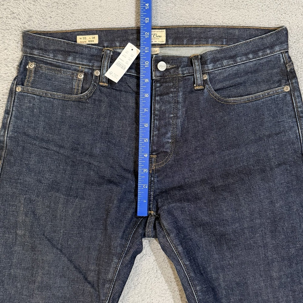*READ* J Crew 484 35x34 Slim Fit Japanese Redline Selvedge Button Fly Jeans Dark - Picture 4 of 12
